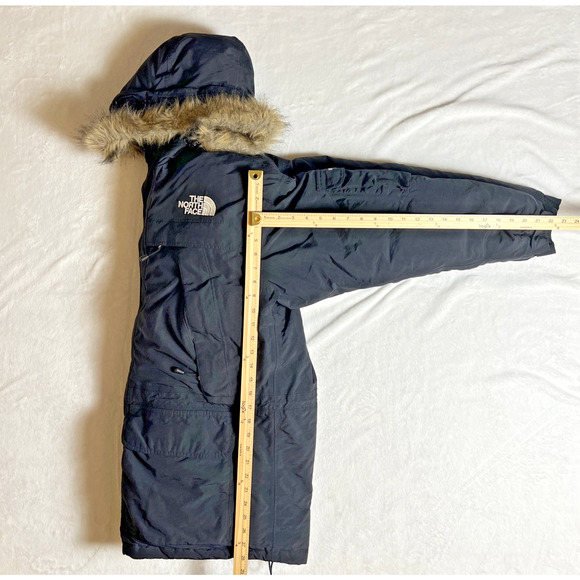 The North Face Men's Goose Down Parka Puffer Jacket Size L Black Fur Hood Winter - Picture 11 of 12